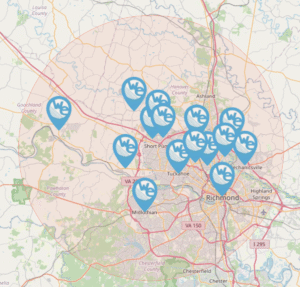 Service area in RVA
